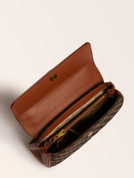 Guess Aileen 4g Logotipas Crossbody Bag Tamsiai Rudas