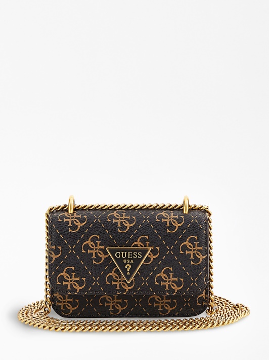 Atspėti Alexie 4g Logotipas Micro Crossbody Bag Ruda