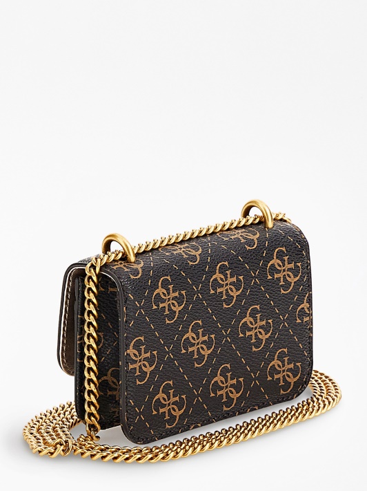 Atspėti Alexie 4g Logotipas Micro Crossbody Bag Ruda