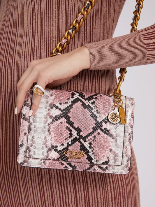 Atspėti Multi Pink Abey Python Print Mini Crossbody