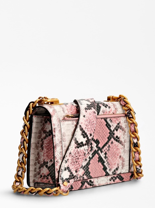 Atspėti Multi Pink Abey Python Print Mini Crossbody