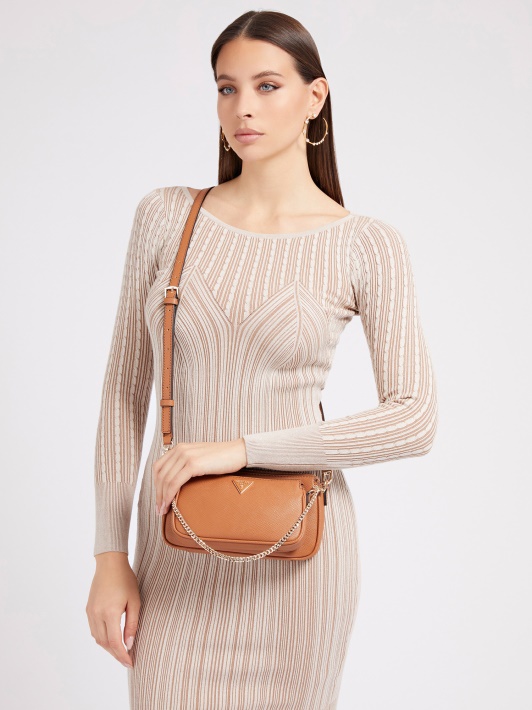 Atspėkite Raudoną Alexie Saffiano Mini Crossbody Krepšį