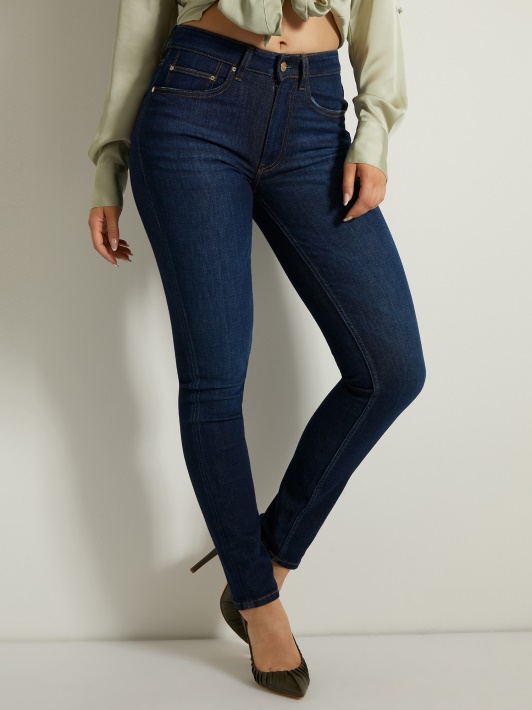 Atspėti Skinny Fit Džinsinio Kelnaitės Mėlyna Nauja Tendencija