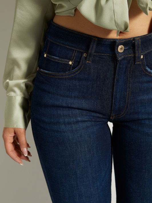 Atspėti Skinny Fit Džinsinio Kelnaitės Mėlyna Nauja Tendencija