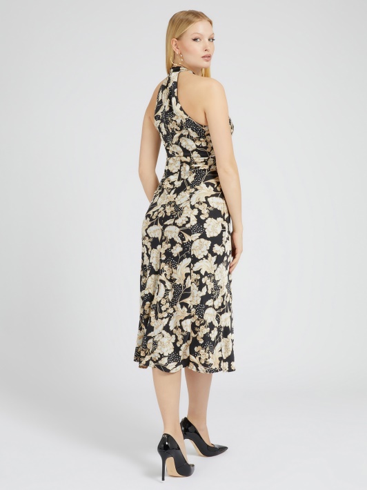 Satin Floral Print Suknelė Floral Fantasy Spėjimas