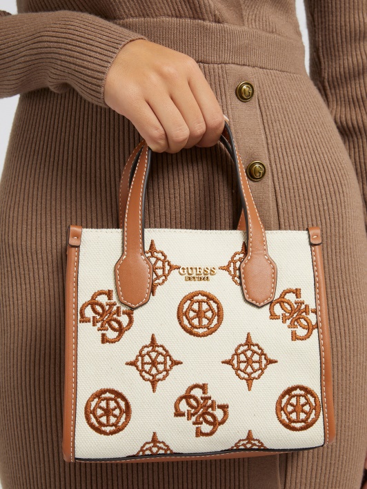 Guess Silvana Logotipu Mini Rankinė Ruda