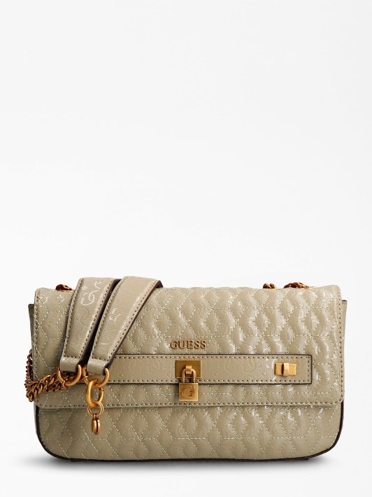 Green Guess Isidora G Shine Logotipas Crossbody