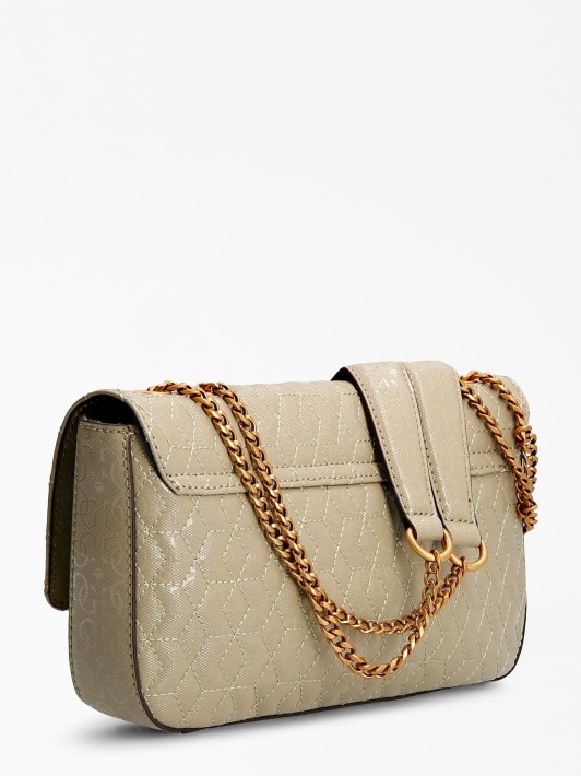 Green Guess Isidora G Shine Logotipas Crossbody