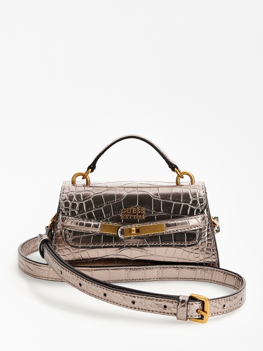 Tullia Croc Print Mikro Rankinė Guess Pilka