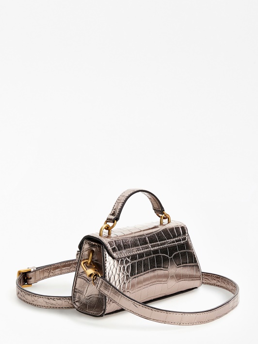 Tullia Croc Print Mikro Rankinė Guess Pilka
