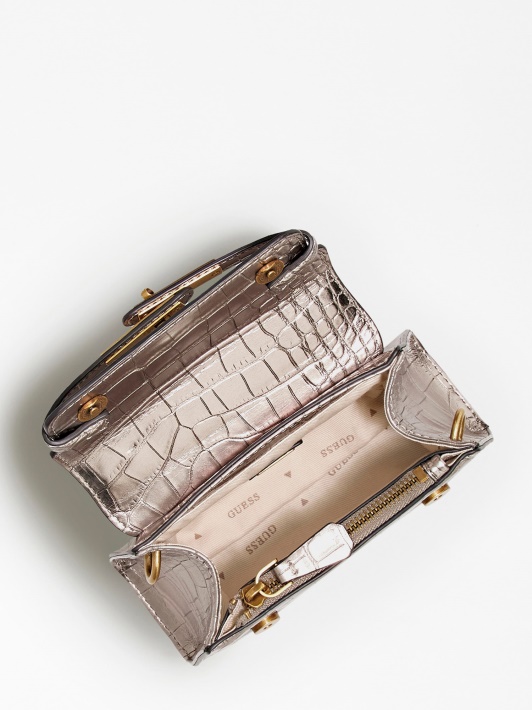 Tullia Croc Print Mikro Rankinė Guess Pilka