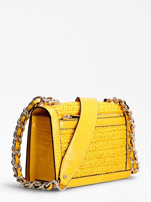 Spėk Abey Raffia Mini Crossbody Bag Geltona