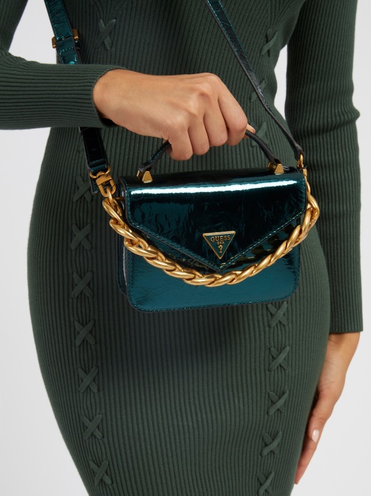 Folijuotas Retour Mikro Crossbody Bag Green Spėti