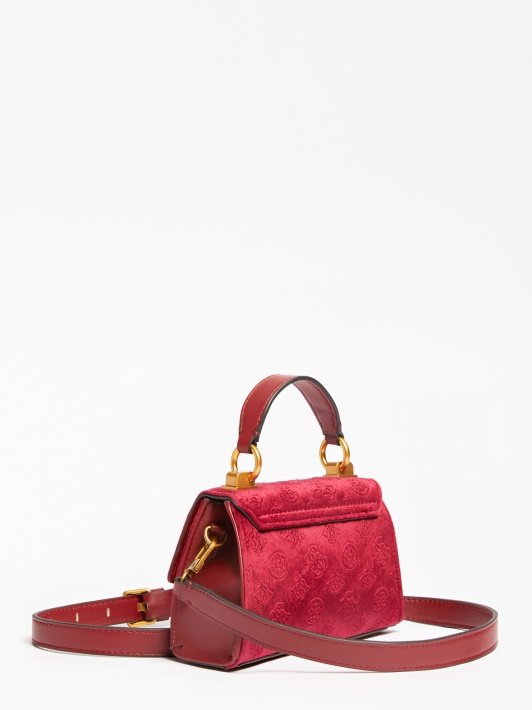 Raudona Guess Stephi Velvet Mini Rankinė