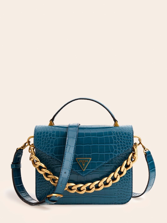 Mėlyna Guess Retour Croc Print Mini Rankinė