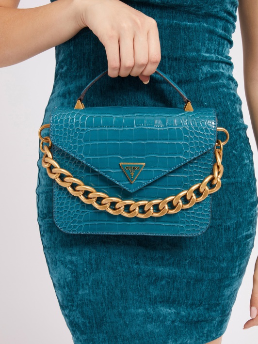Mėlyna Guess Retour Croc Print Mini Rankinė