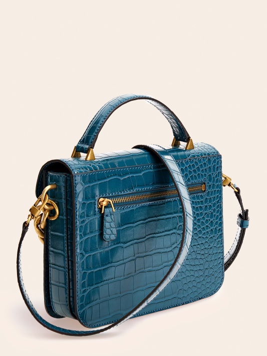 Mėlyna Guess Retour Croc Print Mini Rankinė