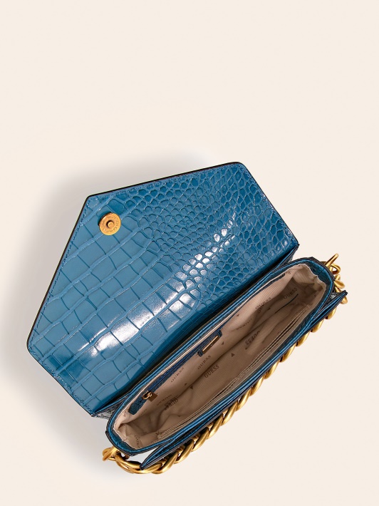 Mėlyna Guess Retour Croc Print Mini Rankinė