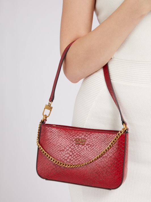 Katey Python Print Pečių Krepšys Atspėti Raudona