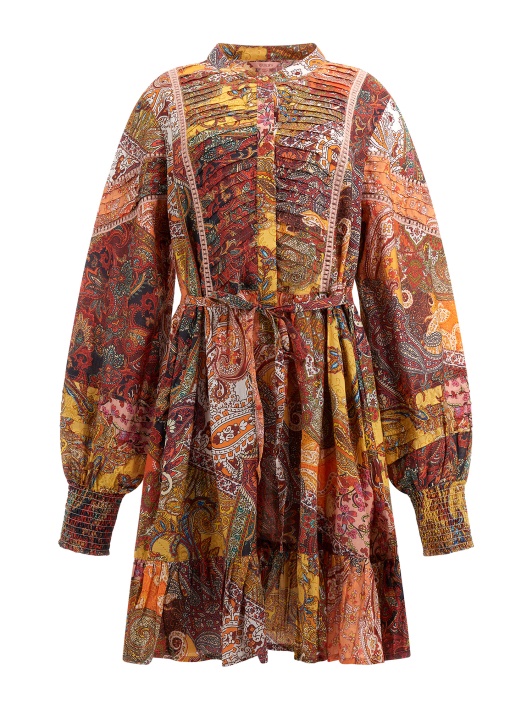 Paisley Print Suknelė Raudona Spėjimas