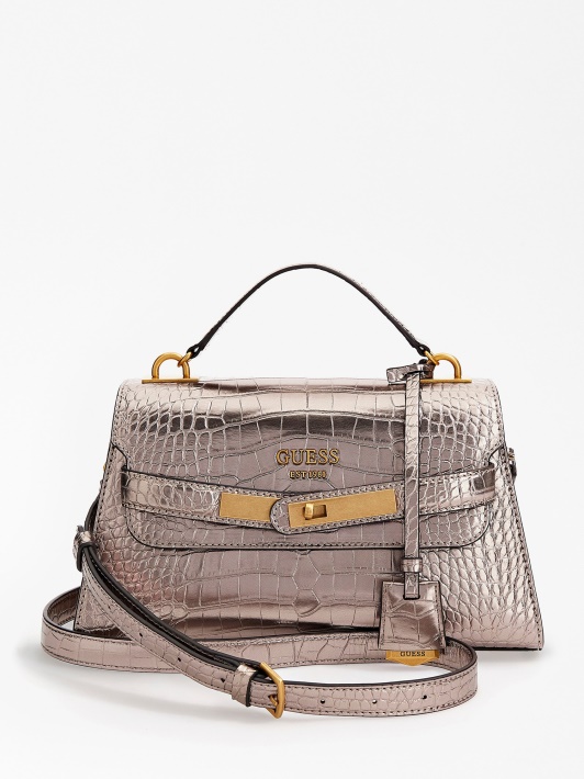 Atspėti Pilka Enisa Croc Print Rankinė