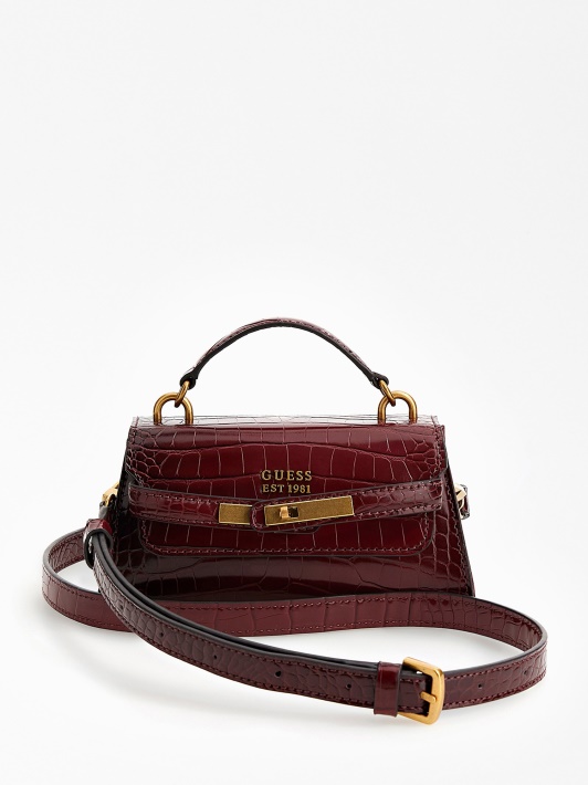 Tullia Croc Print Mikro Rankinė Raudona Spėjimas