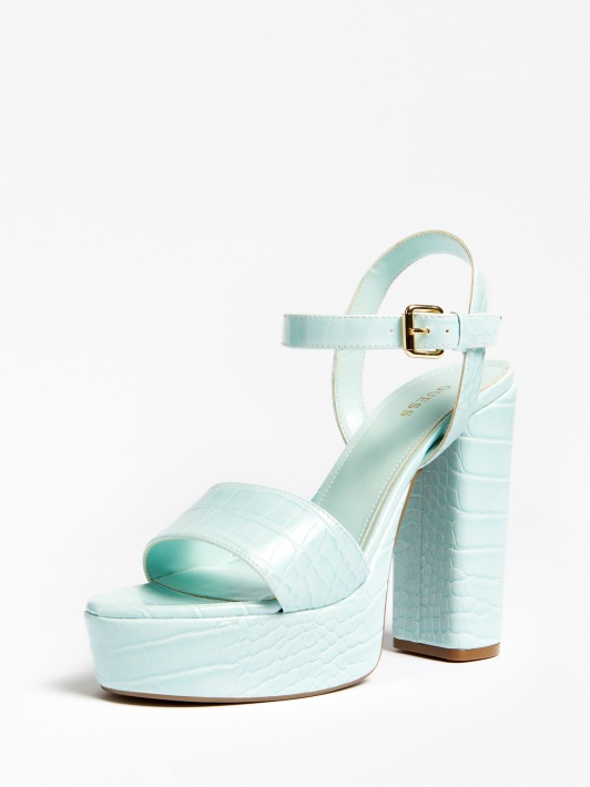 Spėk Gabela Croc Print Sandalas šviesiai Mėlynas