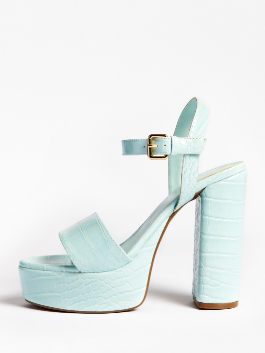 Spėk Gabela Croc Print Sandalas šviesiai Mėlynas