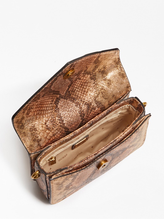 Rose Gold Retour Python Print Mikro Rankinė Spėlioti