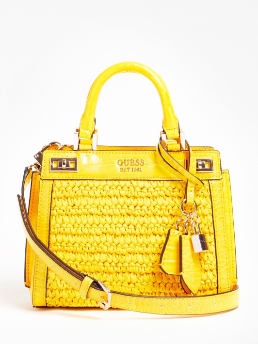 Katey Raffia Mini Rankinė Geltona Spėjimas