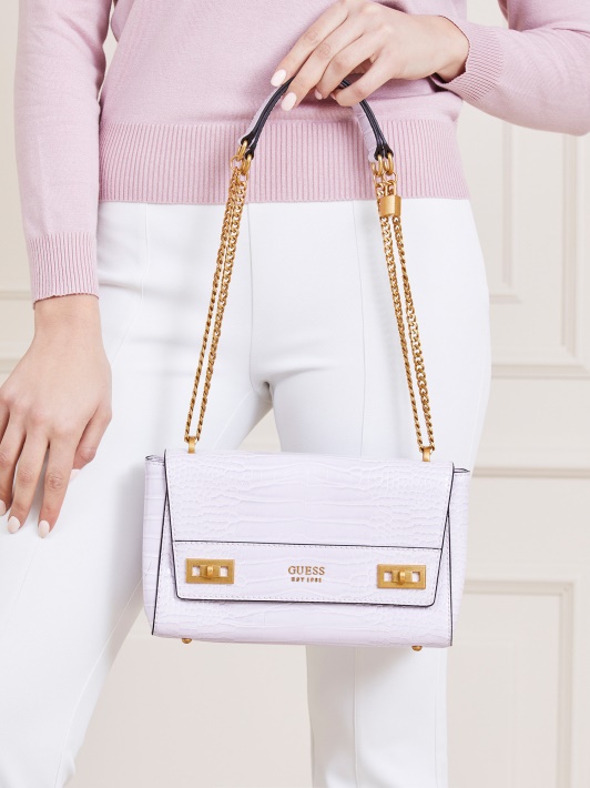 Katey Croc Print Crossbody Alyvinė Spėjimas