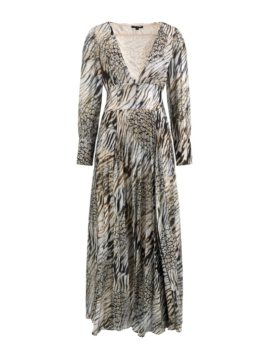 Balta Multi Marciano Visiems Print Maxi Suknelė Atspėti