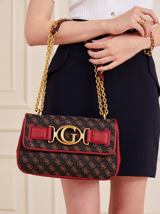 Tamsiai Raudonas Aileen 4g Logotipas Crossbody Bag Guess