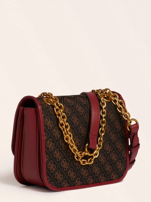 Tamsiai Raudonas Aileen 4g Logotipas Crossbody Bag Guess