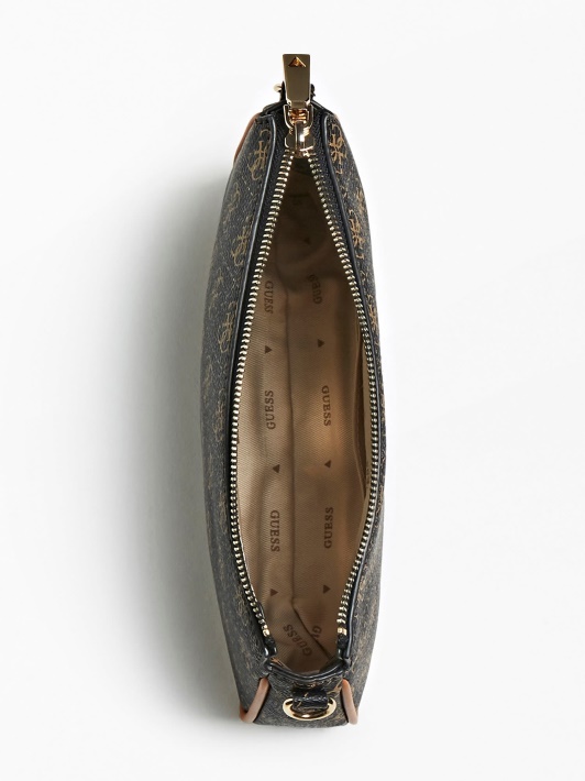 Guess Kasinta 4g Logo Mini Crossbody Tamsiai Ruda