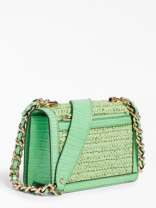 Abey Raffia Mini Crossbody Bag Green Spėjimas