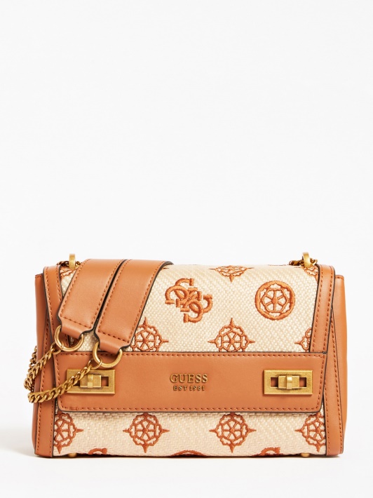 Guess Katey 4g Bijūnų Logotipas Crossbody Bag Rudas