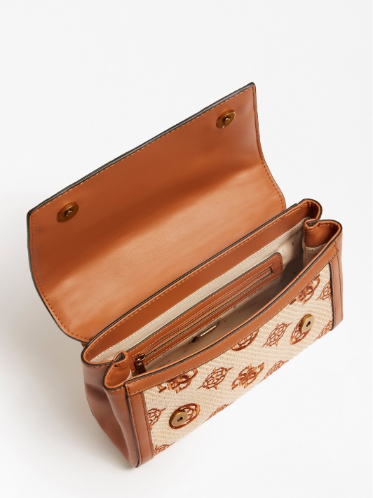 Guess Katey 4g Bijūnų Logotipas Crossbody Bag Rudas