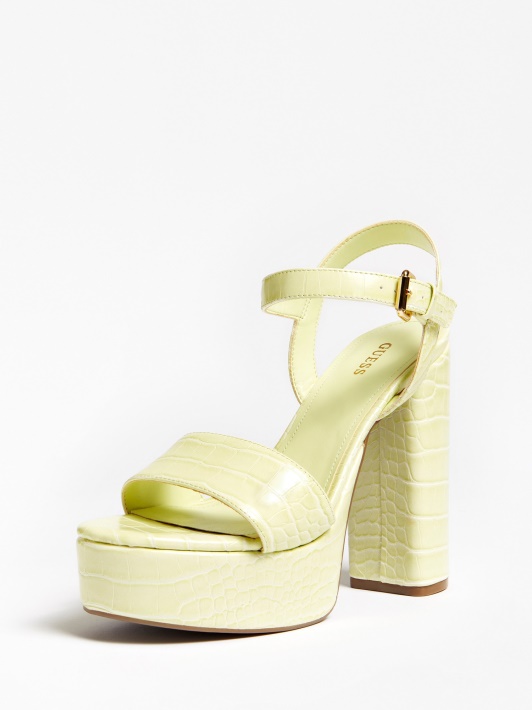 Gabela Croc Print Sandal Geltonas Spėjimas