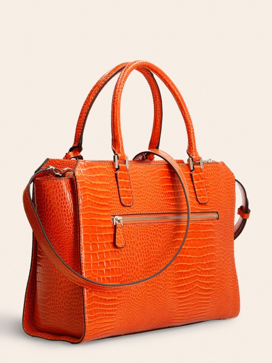 Oranžinė Raffie Croc Print Rankinė Spėlioti