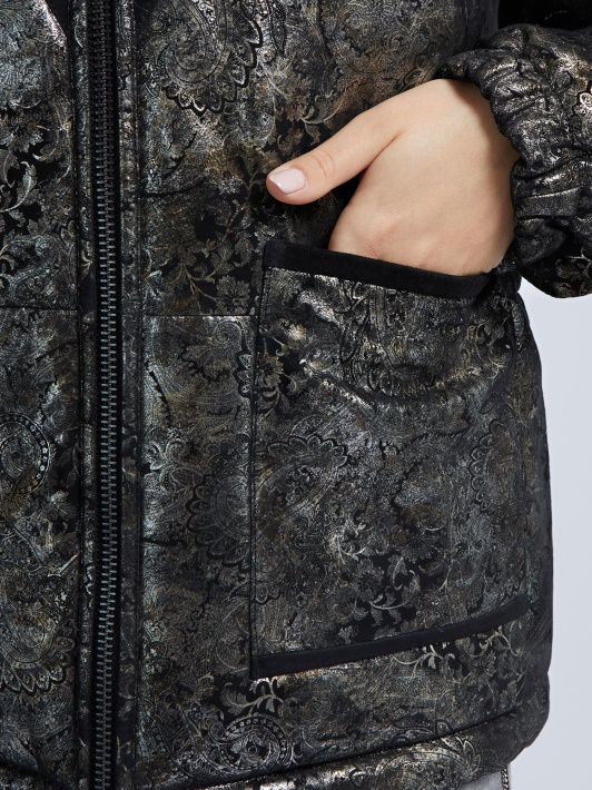 Atspėkite Juodą Paisley Print Natūralios Odos Pūstuką