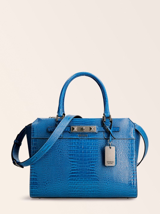 Spėk Raffie Croc Print Rankinė Mėlyna