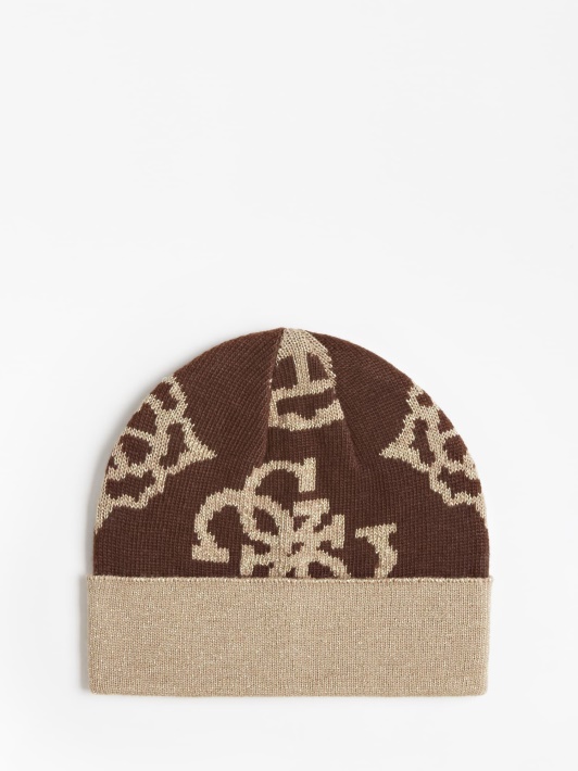 4g Logotipas Bijūnas Beanie Kepurė Ruda Spėjimas