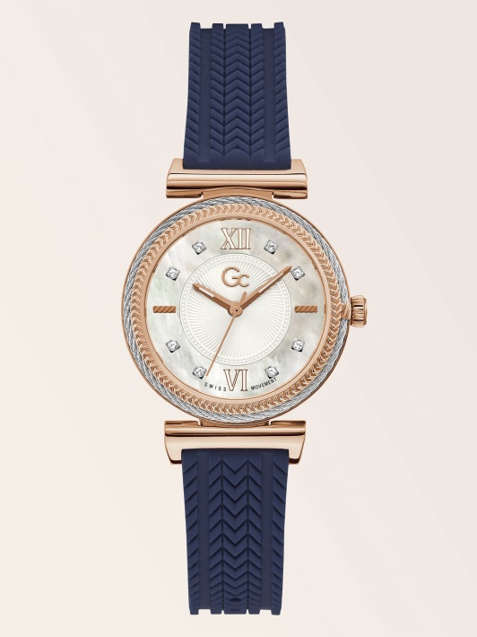 Rose Gold Guess Gc Silikoninis Analoginis Laikrodis