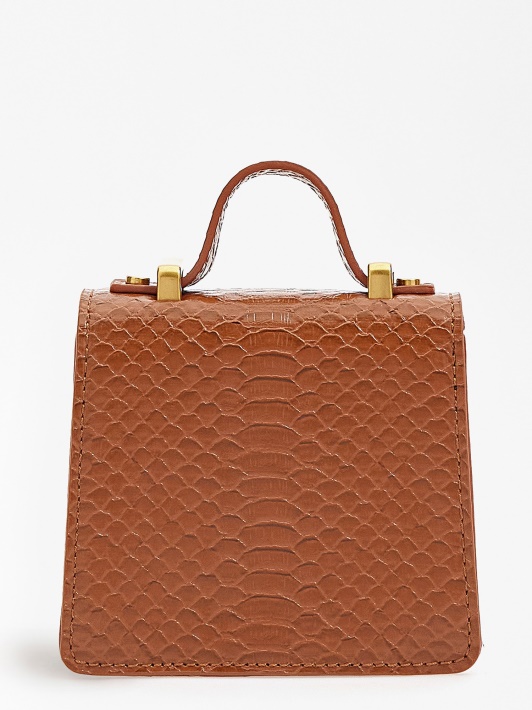Rudas Guess Croc Spausdinimo Diržas Su Mini Maišeliu