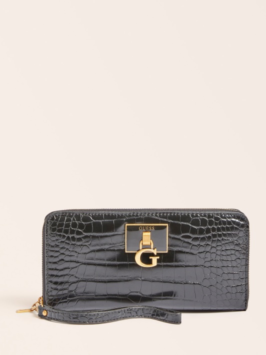 Stephi Croc Print Maxi Piniginė Juoda Spėjimas