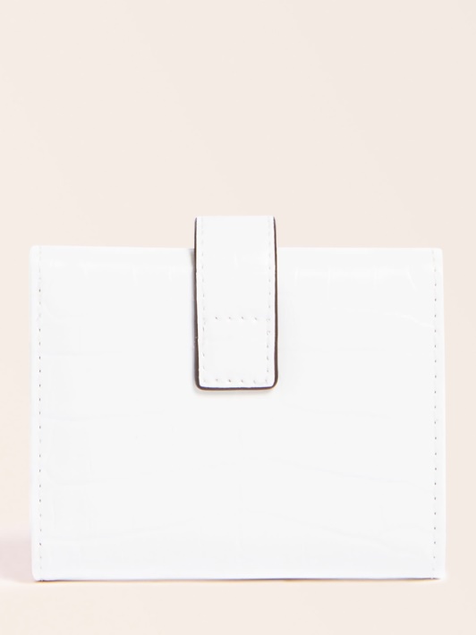 Atspėkite Baltą Katey Croc Print Mini Piniginę