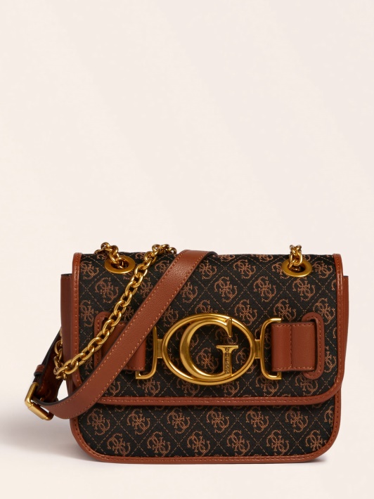 Aileen 4g Logotipas Crossbody Bag Guess Tamsiai Rudas