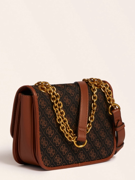 Aileen 4g Logotipas Crossbody Bag Guess Tamsiai Rudas