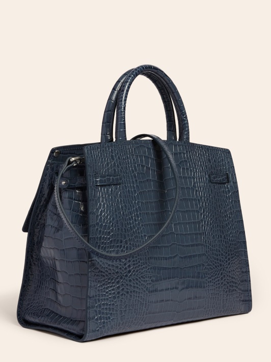 Mėlyna Guess Megan Luxe Tikros Odos Rankinė